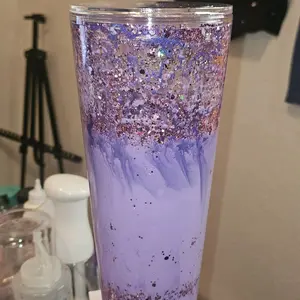 Purple Lava Drip Tumbler with Glitter Accents and Durable Design for Everyday Use