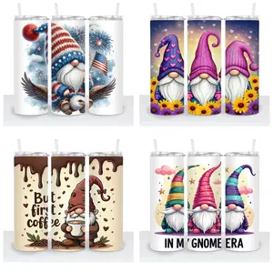 Gnomes (2025) 1 - 20oz  with reusable lid & straw - drinking tumblers Portable Drinkware