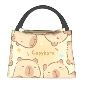 Lunch bag for men and women, reusable hand-held insulation bag,cute capybara pattern, is an essential item for outdoor camping and daily commuting. It is made of safe and durable insulation material, with a portable and stylish design