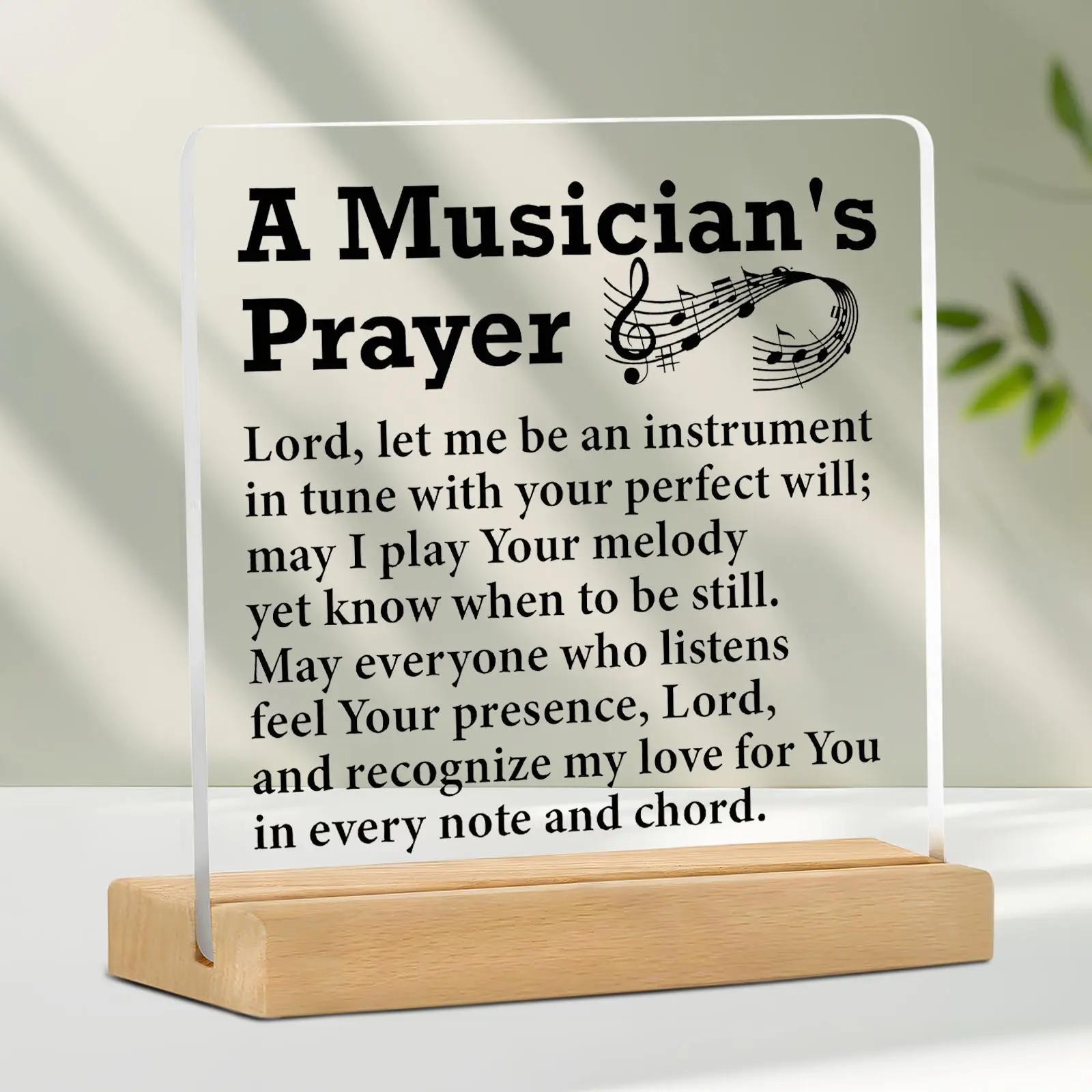 Acrylic Desk Nameplate Sign for Musicians, Music Lovers & Teachers, Home Studio Decor Gift Idea, Office Decoration Accessory