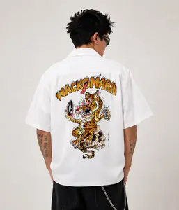 Nackomaria Style Tiger Hawaiian Shirt, Bold Graphic Camp Collar Shirt, Unisex Summer Fashion Top