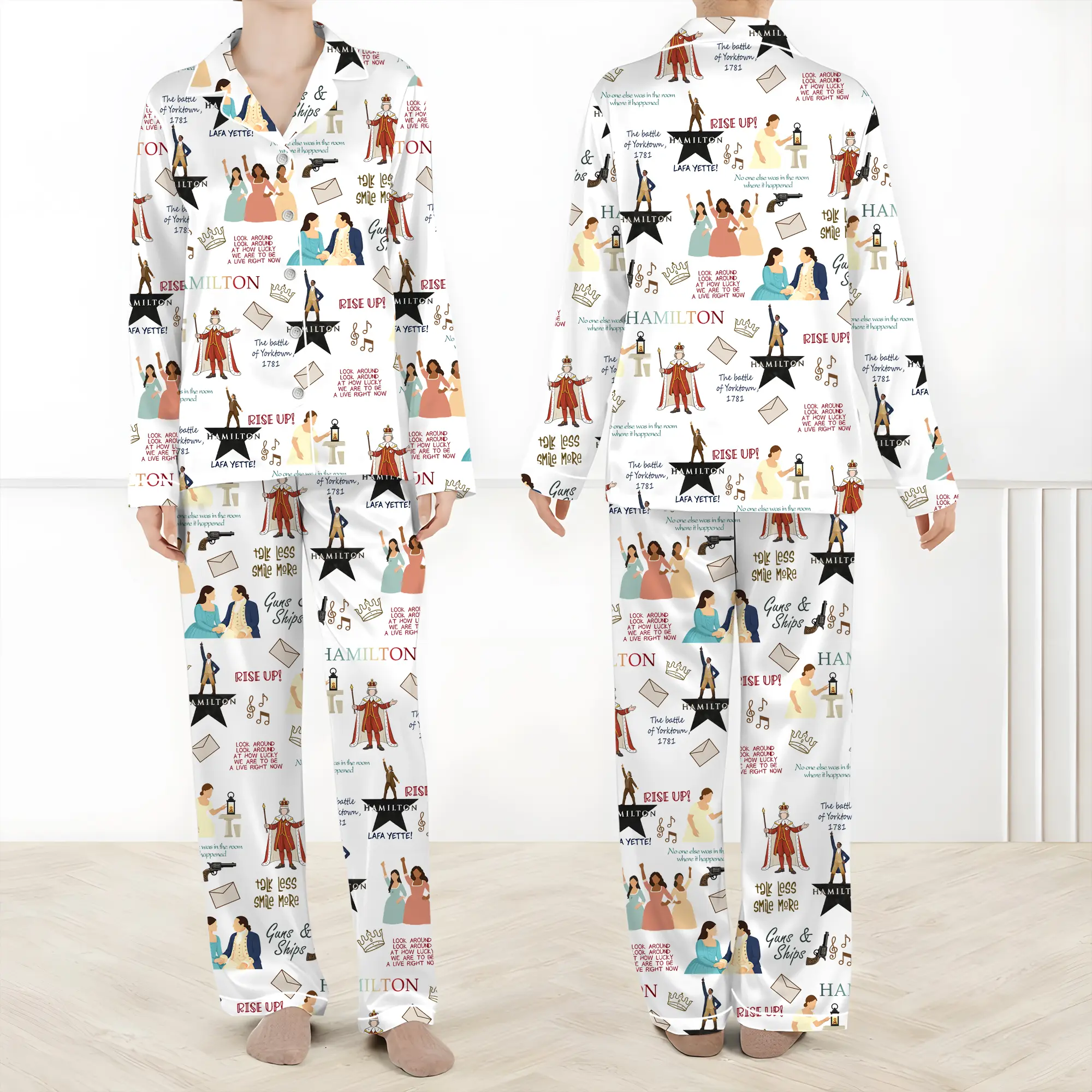 Hamilton Musical Short Satin Pajamas, Broadway Theater Pajamas, Stylish Satin Sleepwear, Hamilton Fan Gift Outfit, Alexander Hamilton Pajamas Set, Luxury Musical Sleepwear for Women
