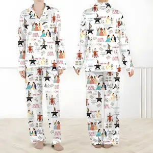 Hamilton Musical Short Satin Pajamas, Broadway Theater Pajamas, Stylish Satin Sleepwear, Hamilton Fan Gift Outfit, Alexander Hamilton Pajamas Set, Luxury Musical Sleepwear for Women