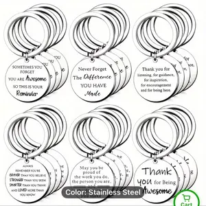 Inspirational Silver Keychains - 12 New Designs in Stainless Steel - Perfect for Motivation and Reminders - All New and Available