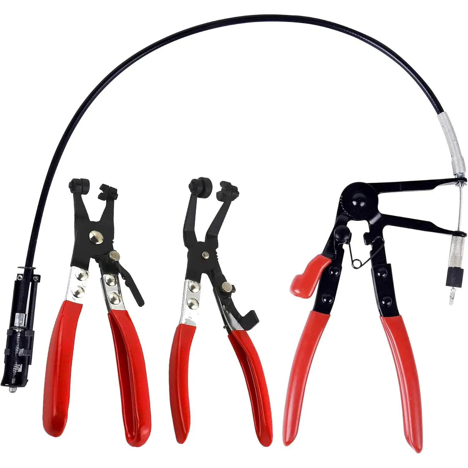 3 count Hose Clamp Pliers Kit, Long Reach Wire Spring Clamp Remover for Automotive Coolant Radiator Heater and Water Hose with Band Flat or Large Clamps
