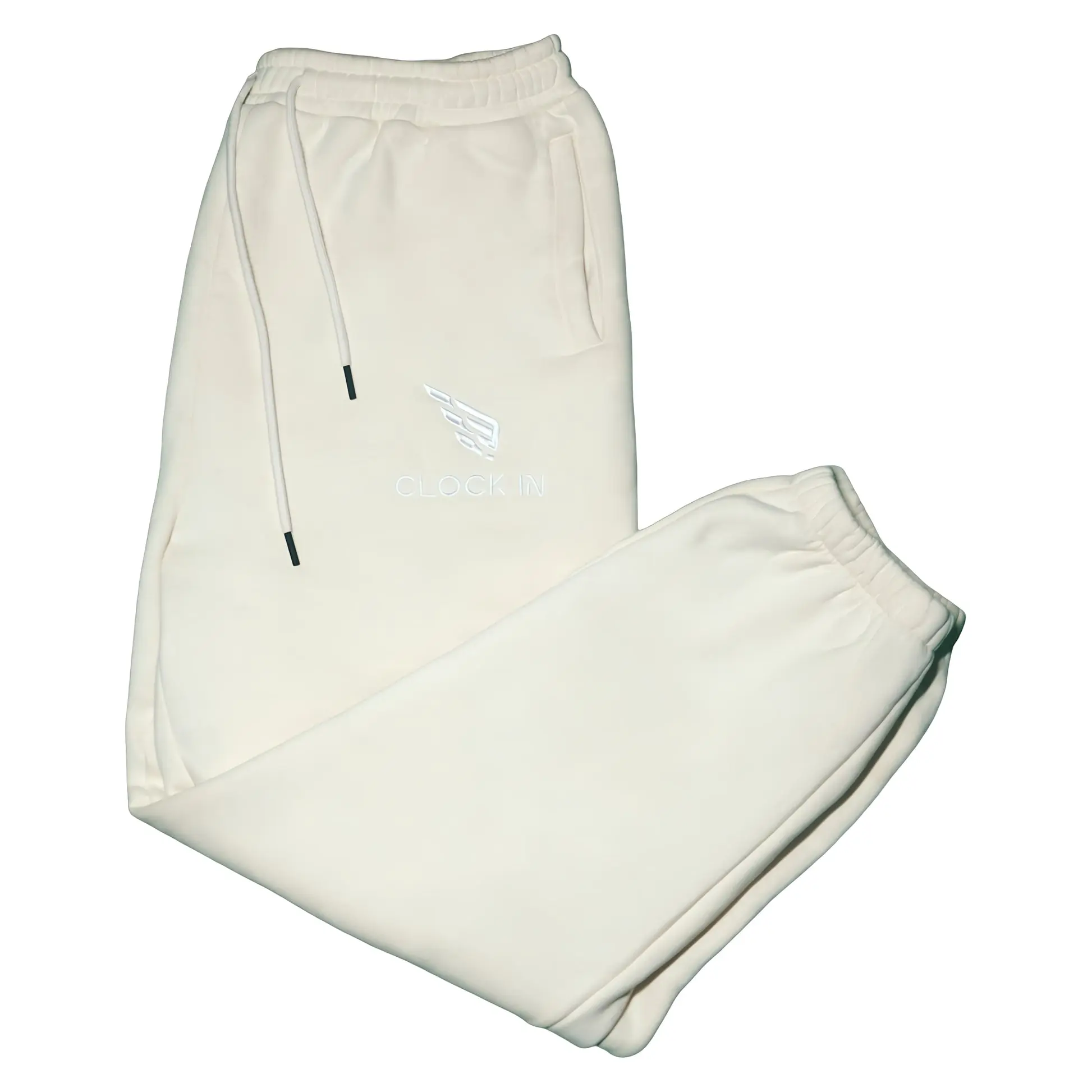 CASUAL AND COMFY HEAVYWEIGHT FLEECE SWEATPANTS - CREAM