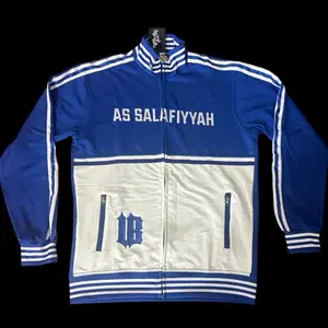 Unbothered The Brand As Salafiyyah Jacket - Blue & White Track Jacket with White Stripes
