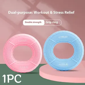 Double Strength Silicone Grip Circle, Finger Activity Power Training Tool, Fitness Equipment for Men & Women, Hand Strength Trainer, Hand Strengthener, Finger Exercises
