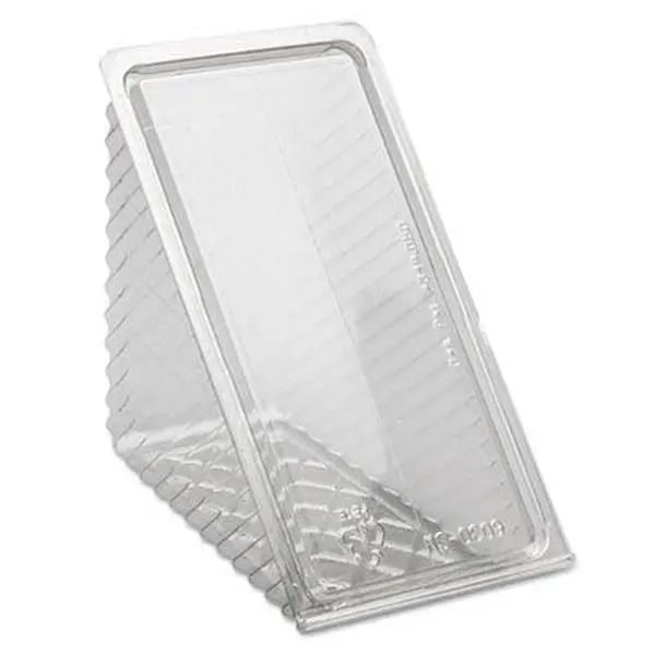 PCT Plastic Hinged Lid Sandwich Wedges, Clear - 85 Per Pack & 3 Pack Per Carton