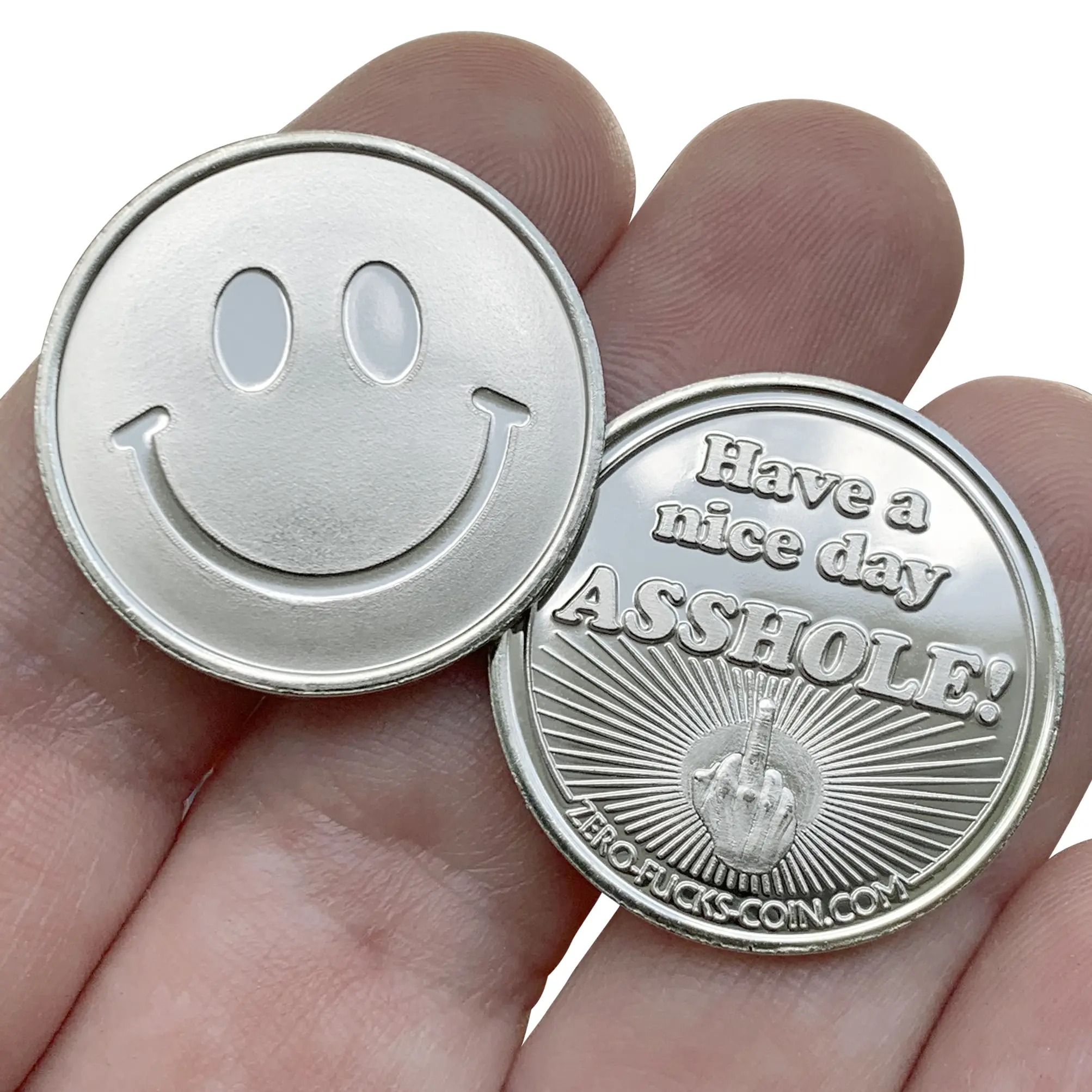 ZFG INC. Have A Nice Day A**hole 10-Pack Shiny Nickel Silver Coins 1.073 Inch Diameter Made in USA