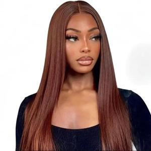 ISEE Wear Go 7*5 Reddish Brown Straight Human Hair Glueless Frontal Wig, Pre-Plucked Hairline, Beginner-Friendly, Ideal Gift for Girlfriends/Family Vacation Hair #Summervibes#ISEECrochetNewArrivals