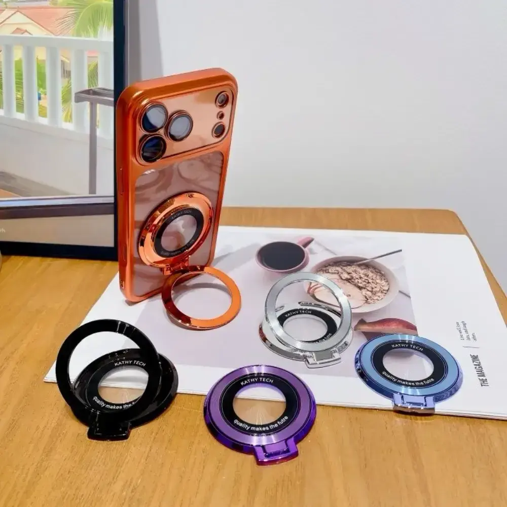 Luxury universal foldable phone holder with adhesive backing for lazy desktop holder