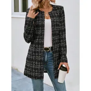 Elegant women’s solid-color shawl coat, stylish long-sleeve wrap jacket, perfect for fall and winter fashion, ladies outerwear