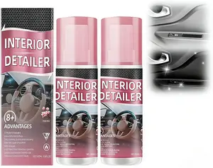 2PCS Interior Detailer Restorer Polishes,Total Interior All Purpose Cleaner For Rubber, Leather,Plastic, Safe Auto Detailing Supplies-100ml,Polish Refreshing Agent, Automotive Accessories, Dashboard Leather Cleaner