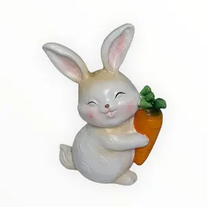 GANZ Ceramic Easter Bunny Figurine with Carrot
