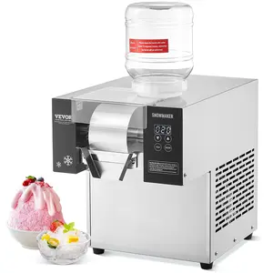 VEVOR Commercial Snowflake Ice Machine, 375LBS/24H Snowflake Ice Maker, Stainless Steel Ice Shaver Machine, Electric Snow Cone Maker, Air Cooling System for Rapid Heat Dissipation, for Bakery, Cafe