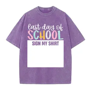 Last Day Of School Autograph Sign My Shirt Cute Teacher Boys Girls T-Shirt for Boys Soft Fabric, Breathable, Comfortable Short Sleeve Tees Perfect for Boys Shirts Boy Girl Best Gif