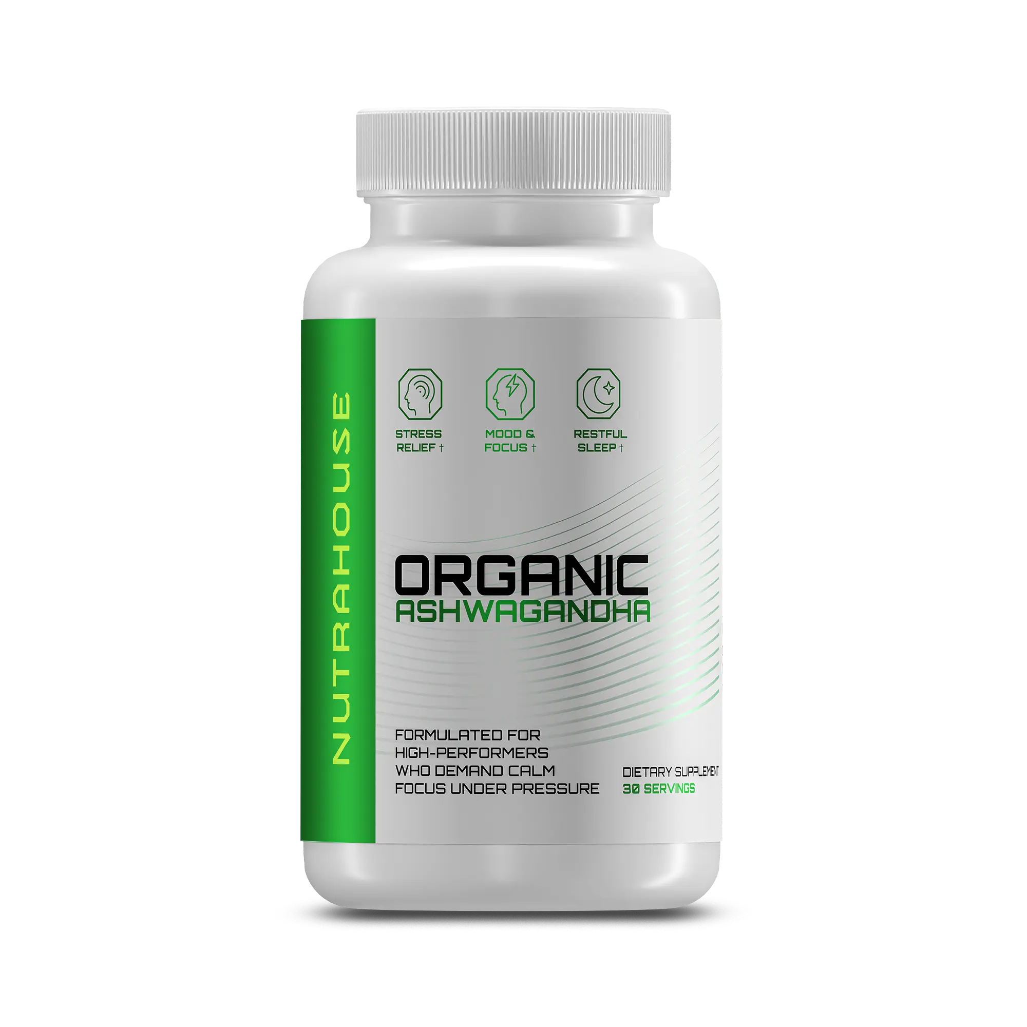 Organic Ashwagandha Capsules - 30 Day Servings | Calm & Focused Under Presure