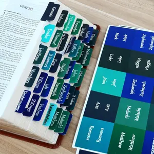 Blue  Tabs for Men Boys, 90 count Laminated Large Print  Bookmarks,  Index Tabs Study Supplies Guide Kit, Baptism Christian Gifts for Women Girls Beginner Easy to Read