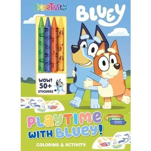 Bluey Colortivity Coloring & Sticker Book - Playtime with Bluey, Delaney Foerster, Paperback Children's Literature & Art Book, Coloring Book