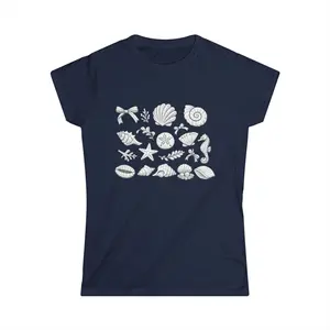 White Seashell Pattern Tee | Beach Shells, Starfish, Nautical Summer