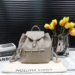 Pre-owned Louis Vuitton Calfskin Backpacks Montsouris Grey Backpack T10242600