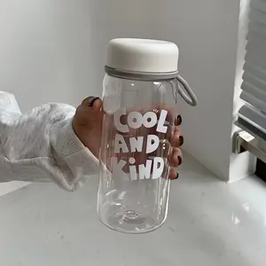 550ml New Minimalist Student Plastic Cup Outdoor Portable Water Bottle Stylish High-Capacity Water Cup For Boys and Girls