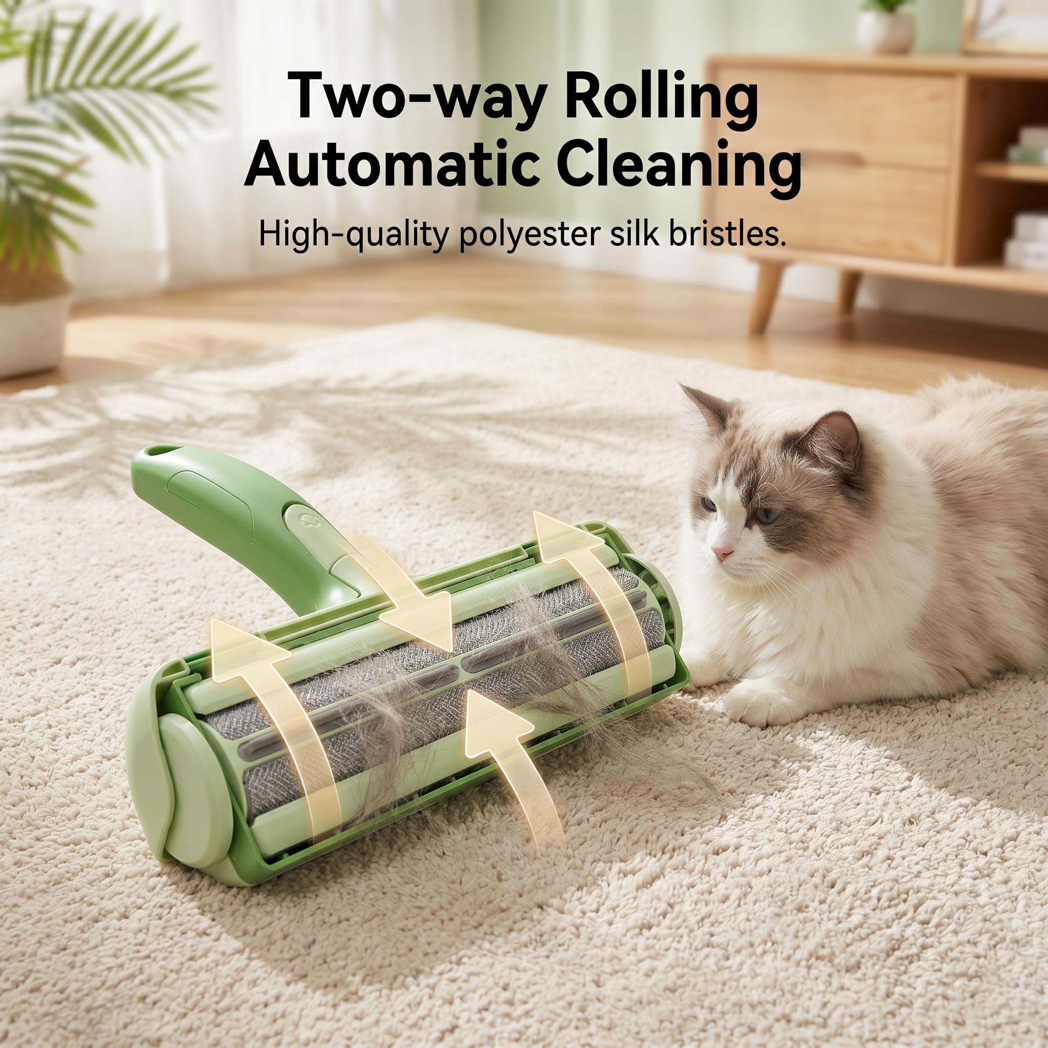Reusable Pet Hair Removal Roller, Suitable for Dogs and Cats - Extra-Wide 7-Inch Durable Nylon Fiber Hair Remover, Hair Removal Gloves and Roller, Self-Cleaning No-Tape Brush, Suitable for Mattresses, Sofas, Pet Beds, Practical Household Lint Remover