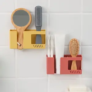 1pc TV Air Conditioner Remote Control Organizer Punch-Free Traceless Wall Box Phone Charger Wall Mount Box Wall Storage Holder