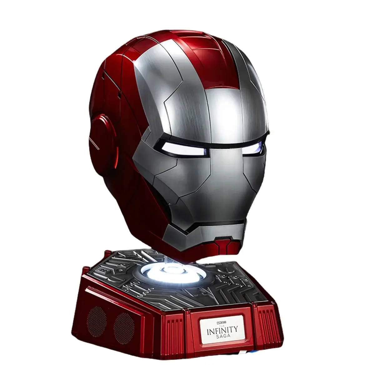 Killerbody 1:1 Wearable Mechanical Iron Man MK5 Helmet Collectible - Bluetooth Speaker Base, Transparent Design, Remote-Controlled Lights