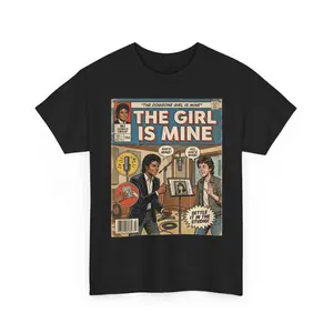 Michael Jackson Girl Is Mine Comic Shirt, Paul McCartney Thriller Era Gift Graphic Tee Heavy Cotton Tee Shirt, 100% Heavy Cotton Shirt