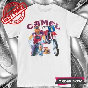 Joe Camel Racing Bike Cigarette T-Shirt US Size: S-6XL, All Colors, Gift for Women Men, Made In USA, 100% cotton, Classic Fit, Unisex T-Shirt