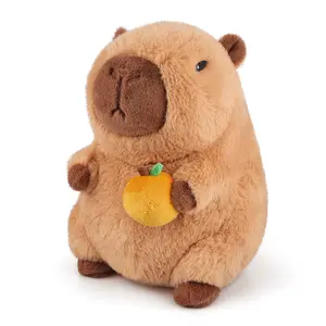 1.3 Ibs 9.1'' Microwavable Heating Pad Capybara Style, Holded a Lucky Orange, Filled with 100% Natural Flaxseed and Lavender, Great Gift for Everyone