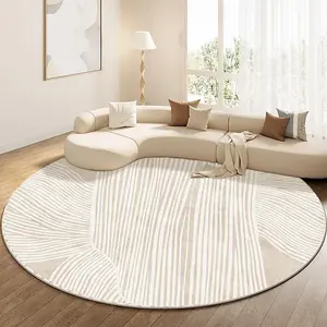 Round Floor Mat, Non-slip Soft Floor Carpet, Decorative Area Rug, Modern Minimalist Rug, Washable Floor Mat for Home Living Room Bedroom