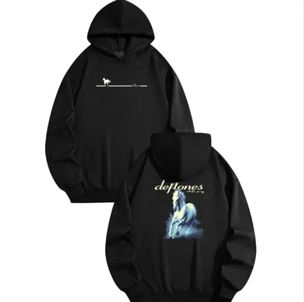 Unisex Deftones White Horse Metal Rock Graphic hoodie Personalized Pattern Y2k Clothing Round Neck hoodie,Women's Clothing , Menswear, Top, Vintage Style,Summer Casual Oversized