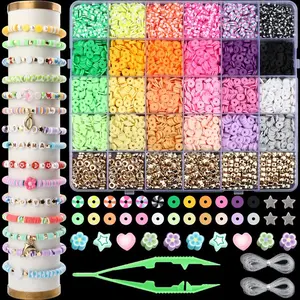 5100pcs Soft Clay Bead Set, Interchangeable Beads for Bracelets & Necklaces, Polymer Clay Jewelry Making Kit, Beginner Friendly, Perfect Gift for Birthdays & Parties, DIY Kits