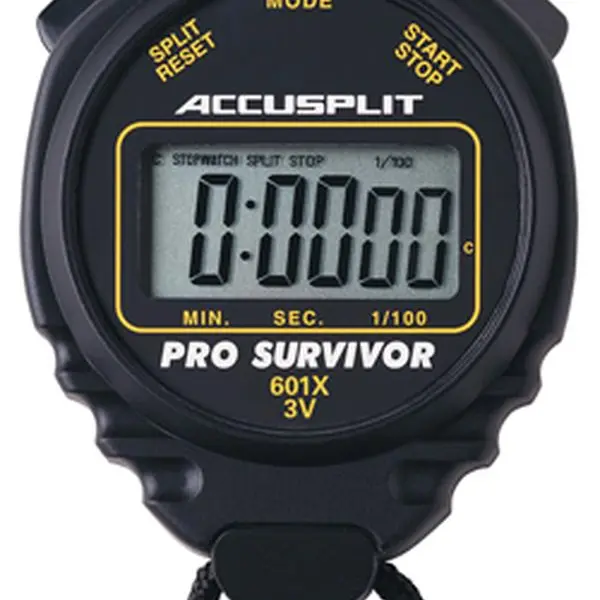 ACCUSPLIT Pro Survivor A601X Digital Stopwatch, Rugged Polycarbonate Timer for Coaches, Water Resistant with Split Time, Alarm & 1.5 Year Battery Life, Date, Anti-Drop, Event Timing, Digital Timer, Electronic Timer, Digital Timer Display, Multifunctional,