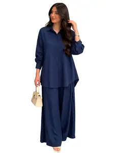 طقم تركي عريض بتصميم محتشم، مصنوع من قماش الناعم جداً Cupra Tencel  -A wide-fit Turkish two-piece set designed for modest wea