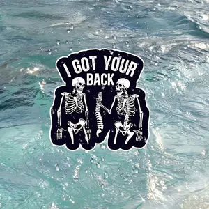 I Support You "Fun Skeleton Vinyl Stickers - Waterproof, Matte Surface, Perfect for Notebook Computers, Tablets, Cars, Mobile Phones, etc. | Humorous Design of Dance Skeleton | Durable and Easy to Stick Adhesive, Car Stickers | Interesting Skeleton Design