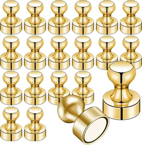 Fridge Magnets 20Pcs Refrigerator Whiteboard Small Strong Magnet Classroom Kitchen Accessories Decorative Locker Set Decor Must Haves Office Calendar Refrigerador Magnetic Cute Crafts Gold