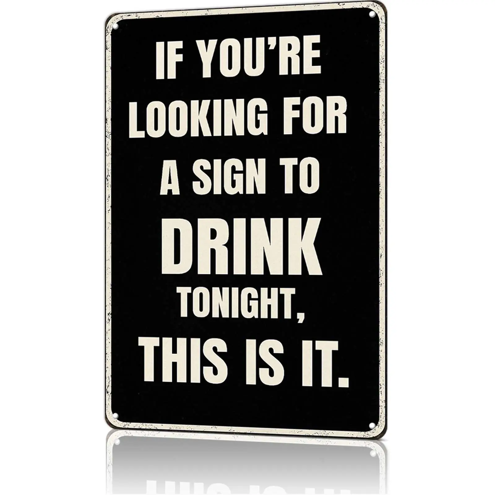 Funny Comedy Aluminium Vintage Metal Sign - 8x12 in Decorative Sign, Home Decor Plaque, Bold Black-and-White Home Bar Decor, Patio Happy Hour Accent, Beer Lovers Gift