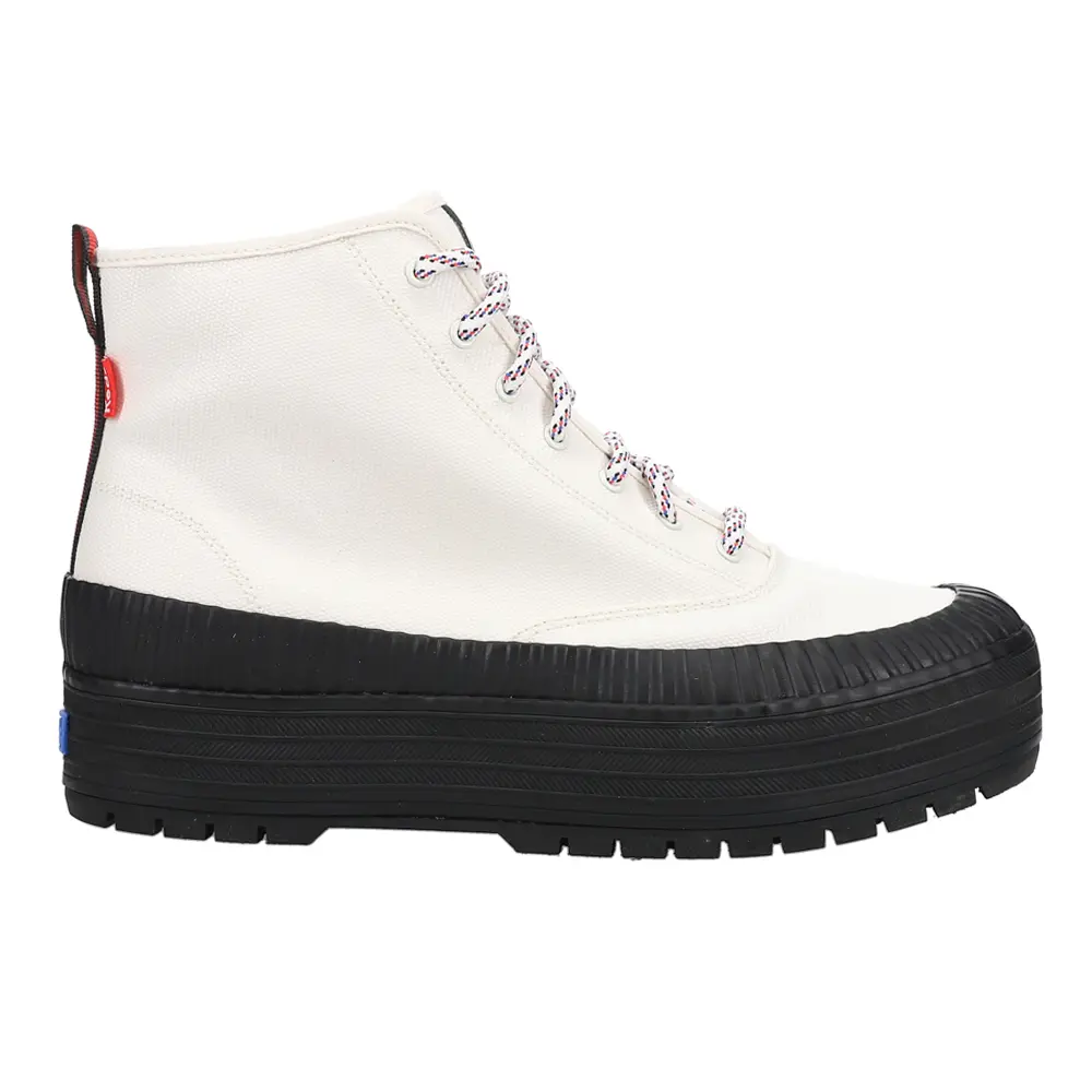 Keds Womens The Platform Mid Weatherized Splash Lace Up Casual Boots Ankle Low Heel 1-2" - White
