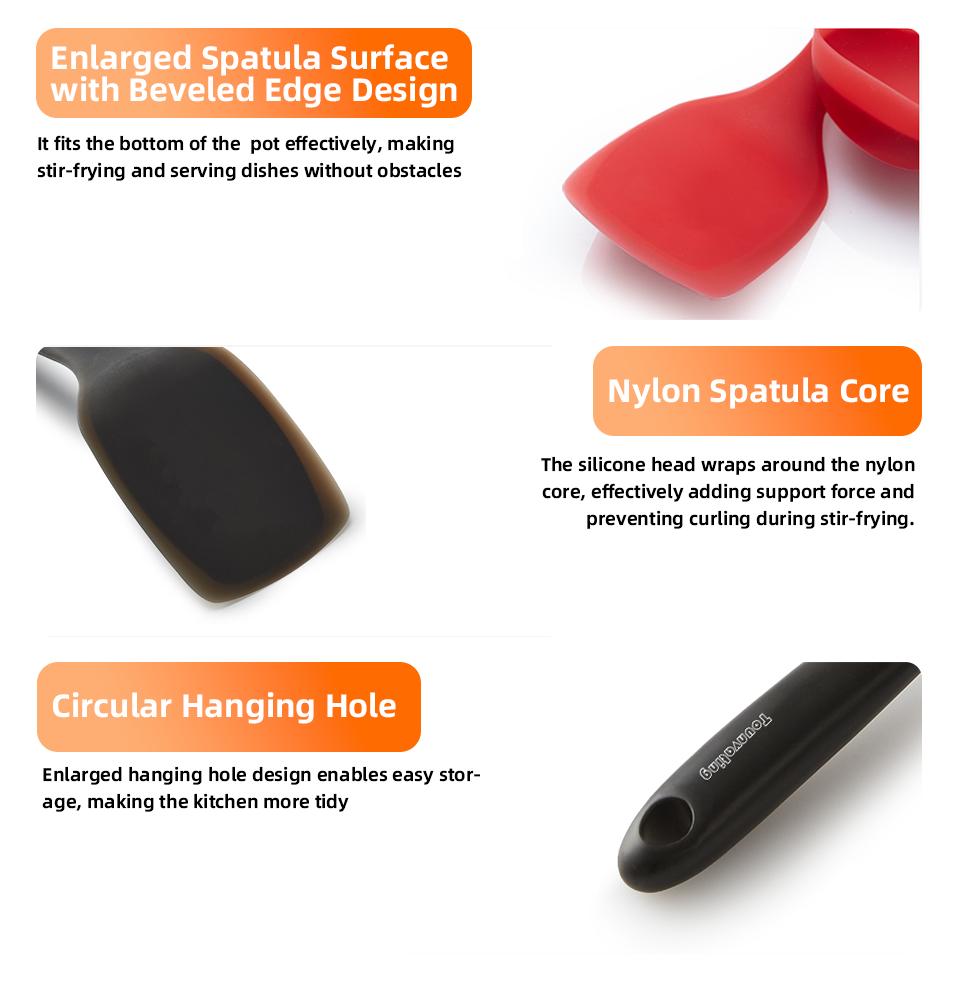 Food‑Grade Silicone Spatula, Heat‑Resistant Non‑Scratch Kitchen Utensil, Durable Cooking Tool for Non‑Stick Pans