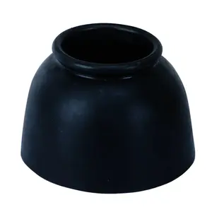 Weaver Leather Heavy Duty Rubber Pull-On Bell Boots with Rolled Top - Durable Hoof Protection Black / Medium