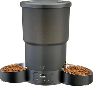 5L Automatic  Feeder for 2 Cats, Programmable 1-6 Meals   Dispenser with Stainless Steel Bowl, Easy Setup, Dual Power ,10s Meal Call Timed Pet Feeder for Cats and Small Dogs