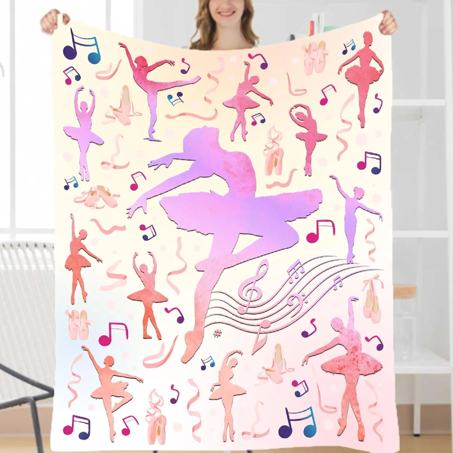 1pc Dance blanket, dancer gift for boys, girls and adults, lightweight flannel throw blanket suitable for sofa, living room, bedroom and bed decoration