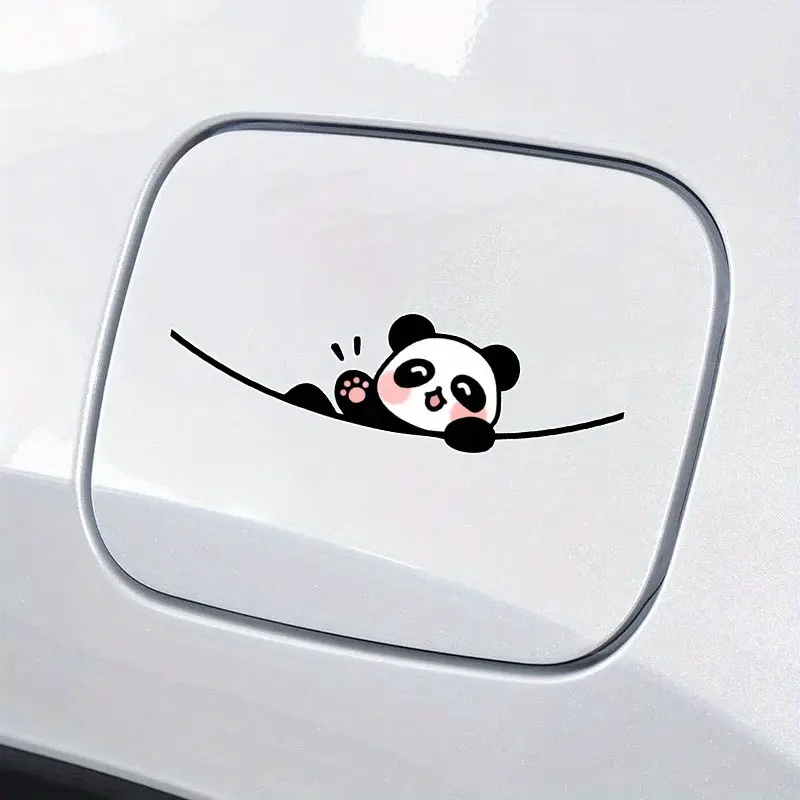 Durable Waterproof Panda Cartoon Vinyl Sticker, Suitable for Cars, Trucks, Laptops - Windows, Bumpers, Fuel Tank Caps, Scratch Resistant Stickers for Laptops, Windshield Sticker, Automobile Decals, Car Accessories, Car Vehicle Decoration