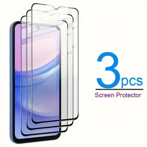9H Hardness Tempered Glass Screen Protector Bundle for Samsung Galaxy S26/S26 Plus/S26 Ultra/S25 S24 S23 S22 Ultra S25 S24 S23 S22 Plus FE 4G 5G Models - 3-Pack with Black Borders, Smooth Touch, Fingerprint Unlock.., ...
