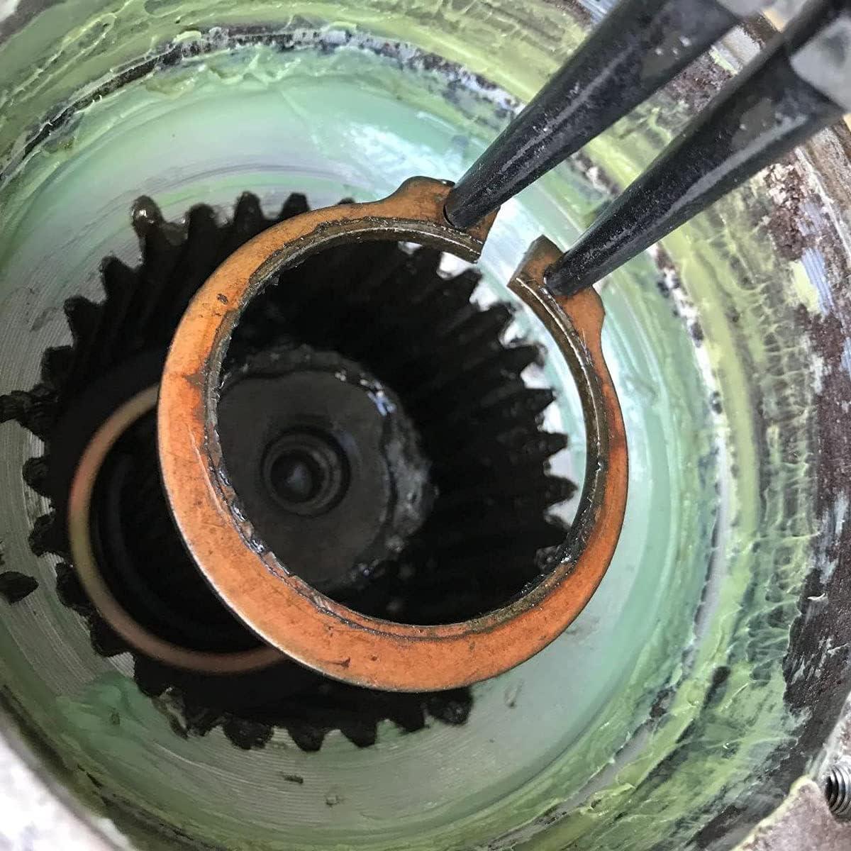 4-piece ring pliers set! Both inner and outer cards can be removed; the curved tip design makes it easy to reach dead angles—an essential tool for auto repair.