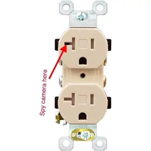4K WiFi Wall Outlet Camera With Motion Detection with Audio Recording (Ivory) for Home and Office Security Parental Monitoring of Underage Children, Stream, Surveillance